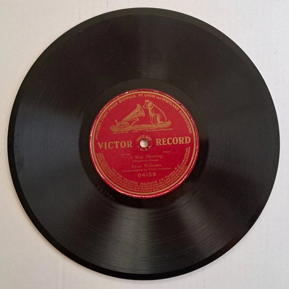 VICTOR Record 78 rpm 64158: A May Morning (Evan Williams) Red Label